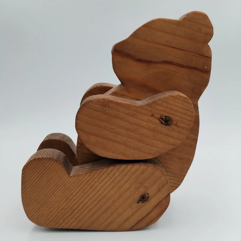 Vintage Jointed Wooden‎ Teddy Bear Folk Art Articulated Moveable Limbs 10